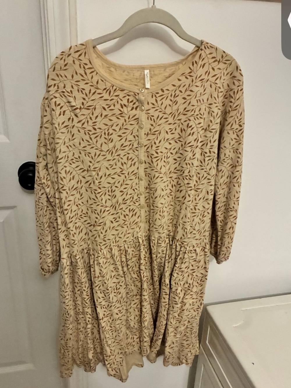 Rylee + Cru Cream Dress with Brown Leaf Print MOMMY AND ME SET
